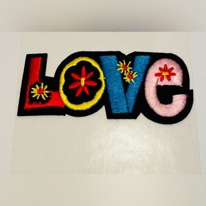 Embroidered LOVE Iron-On Applique Patch NWT